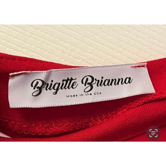 Brigitte Brianna Red Ruffle Sleeve Holiday Dress Made in USA Women’s Medium - Picture 3 of 7